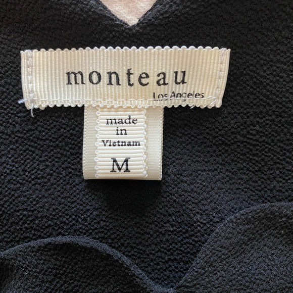 Monteau Black Scalloped Off The Shoulder Blouse - Picture 7 of 7